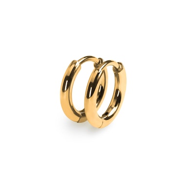 Tweetal titanium huggie ringen