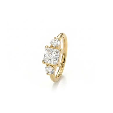 Titanium scharnierring met drie CZ stenen