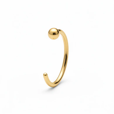 Simpele open ring van titanium