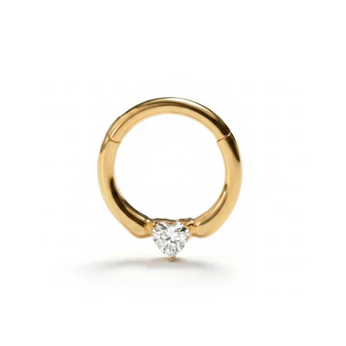 Titanium ring met hartsteentje