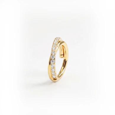 Titanium cross-over ring met zirkonia steentjes