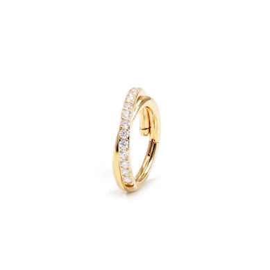 Titanium cross-over ring met zirkonia steentjes