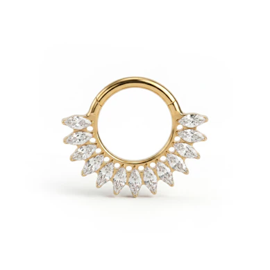 Titanium ring met steentjes aan de voorkant