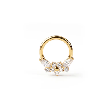 Titanium ring met bloemen aan de voorkant