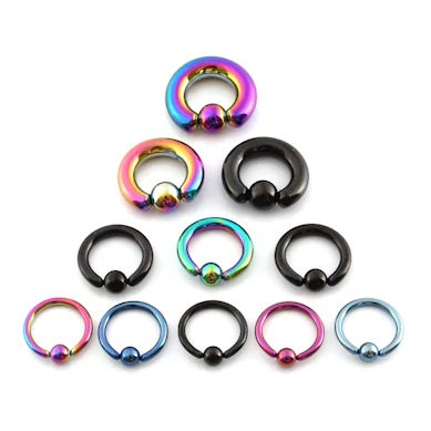 Grote ball closure ring met titanium coating