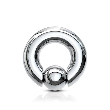 Grote ball closure ring met balletje
