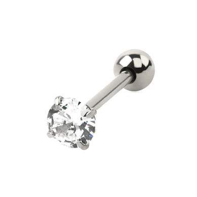 Tongpiercing met ronde steen