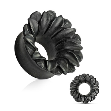 Tunnel met bloemmotief uit organisch hout