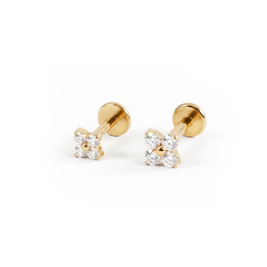 Set met kleine bloemen goud