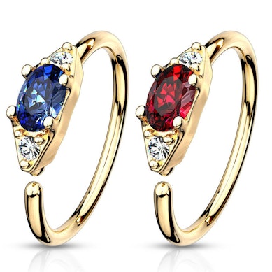 Ring met ovalen steen in verschillende kleuren