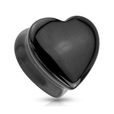 Hartvormige plug uit zwarte onyx