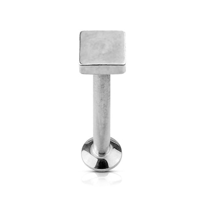 Labret met vierhoekige top en inwendig schroefdraad