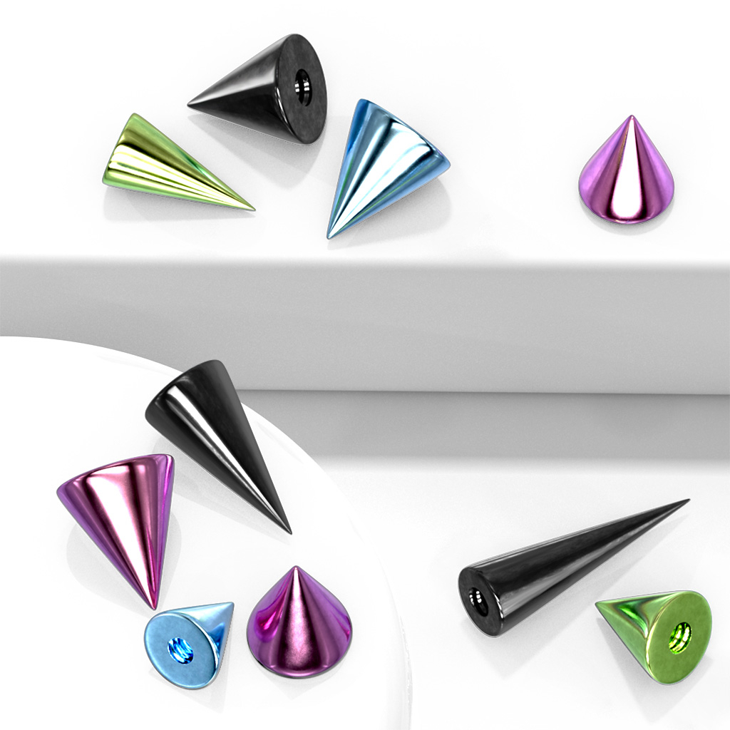 Losse spikes in verschillende kleuren en afmetingen