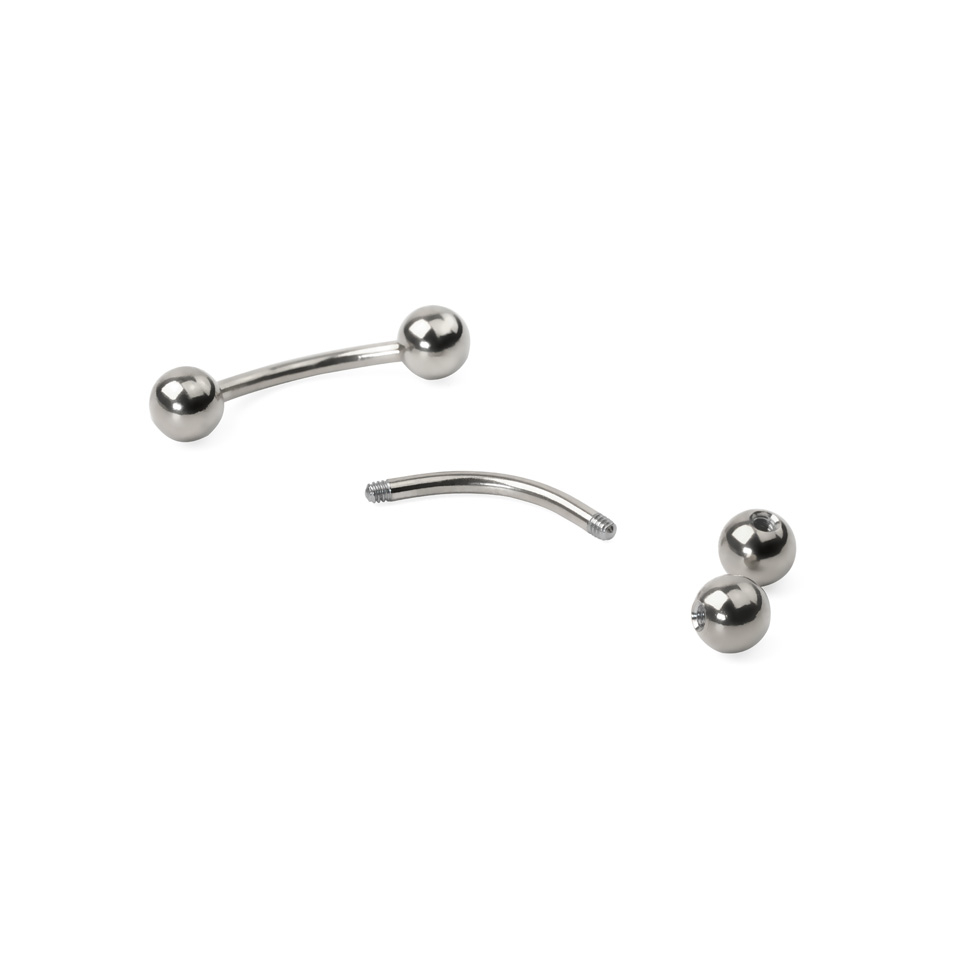 Gebogen staaf uit titanium