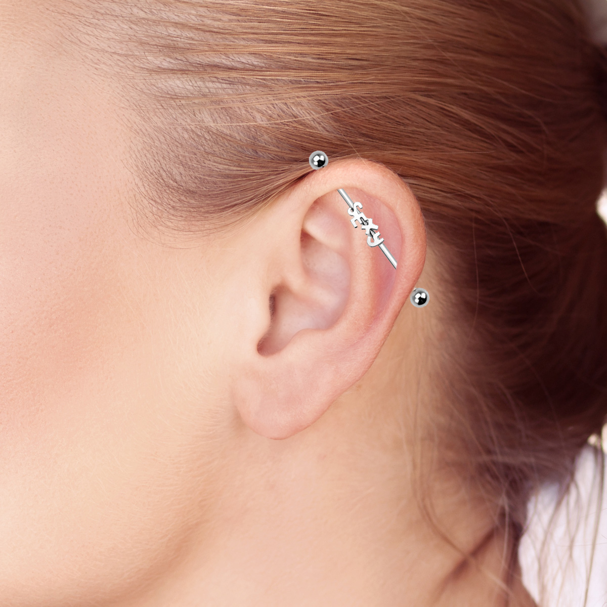 Industrialstaaf met tekst