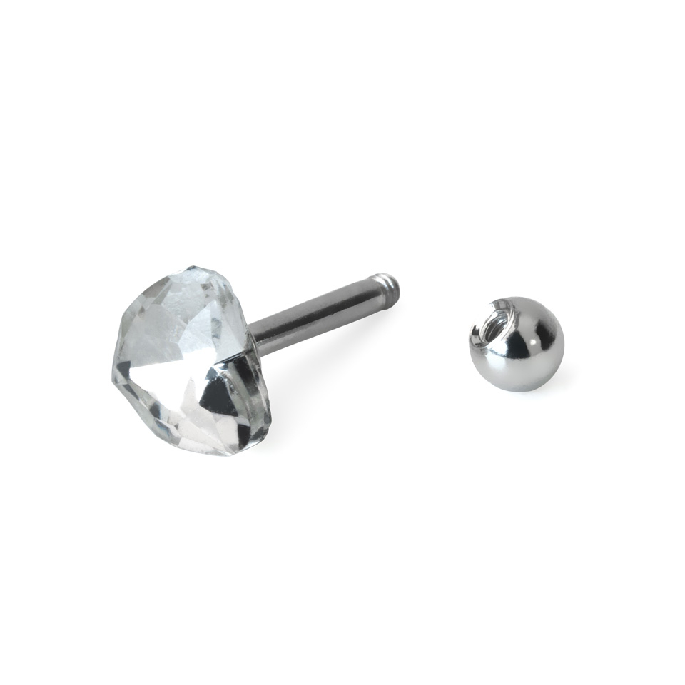 Oorpiercing met verschillende steenontwerpen en kleuren