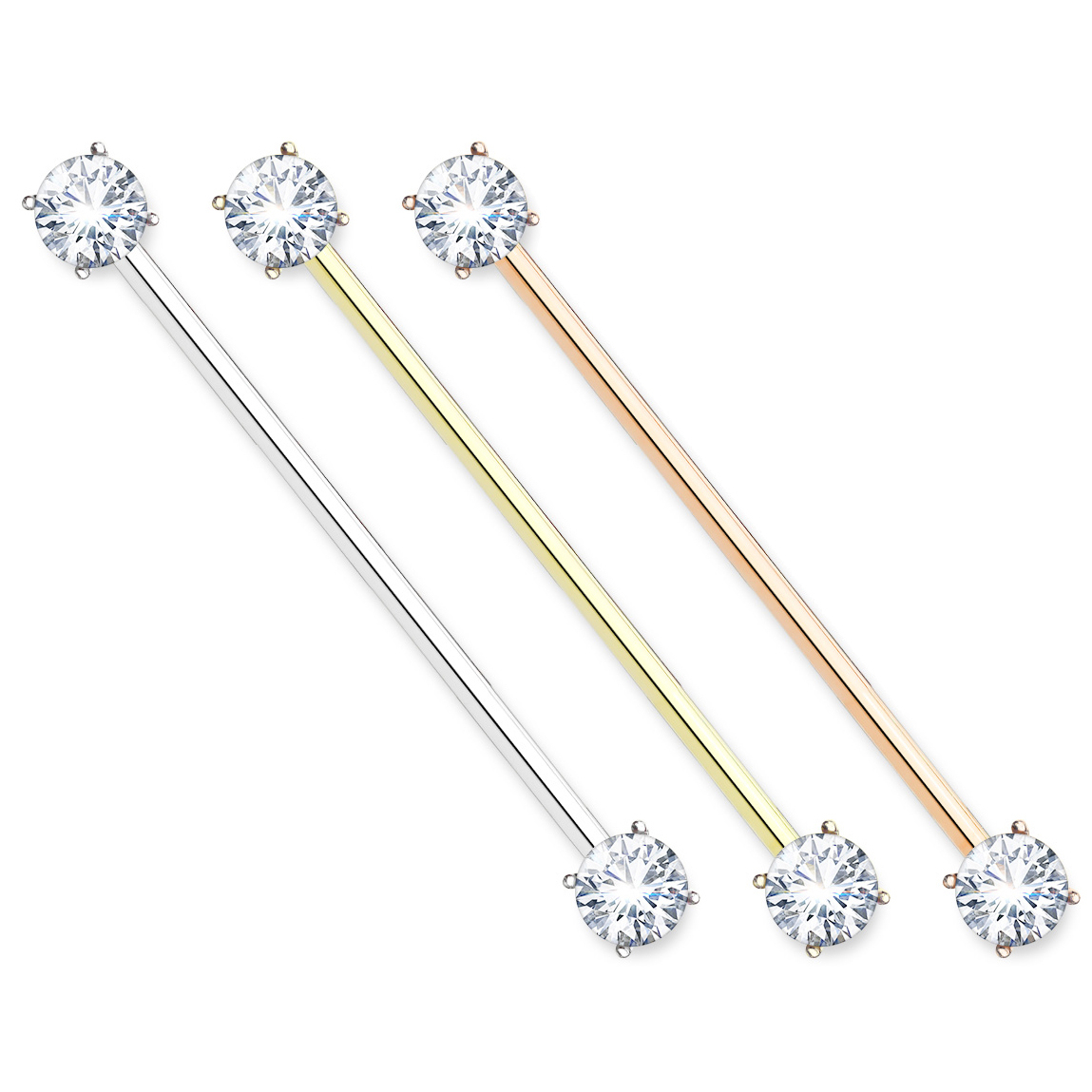 Industrial staaf met transparante steentjes