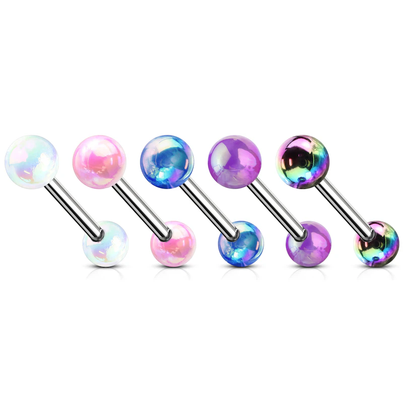 Rechte staaf met metallic balletjes