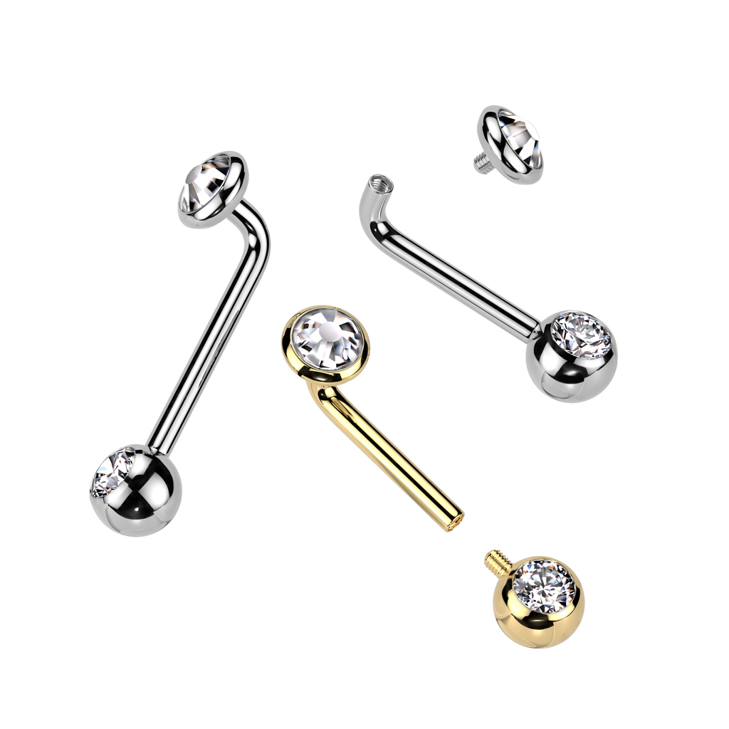 Titanium Christina-barbell met steentjes