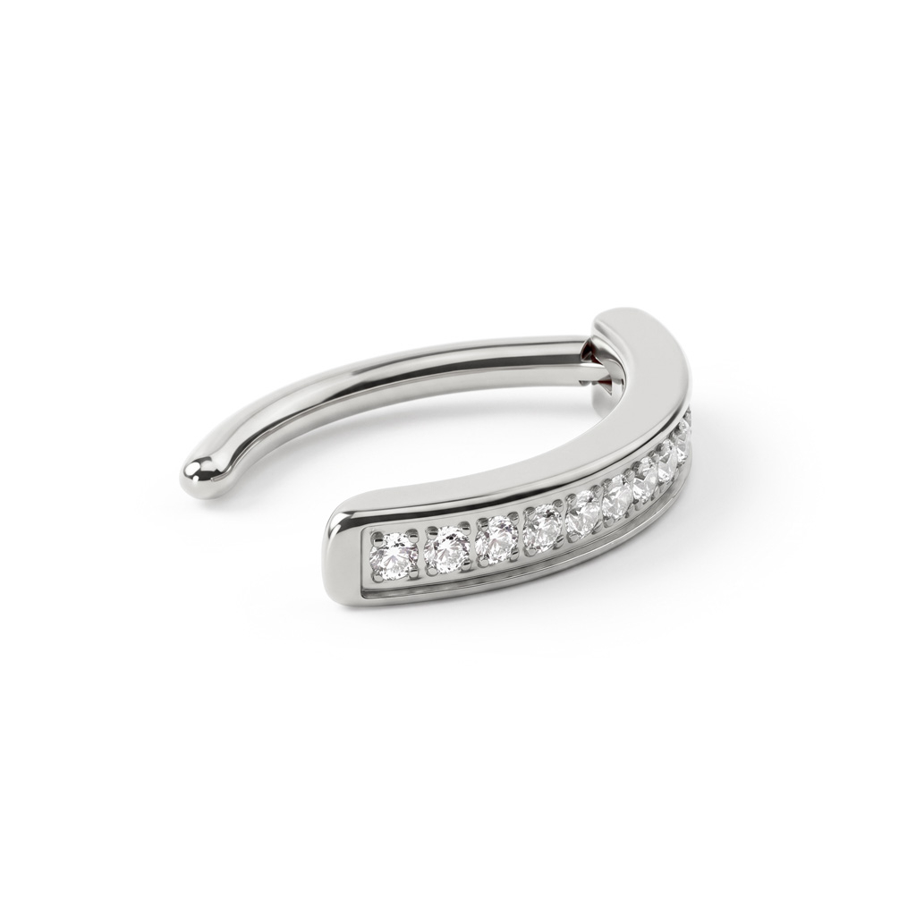 Titanium navelclicker met steentjes