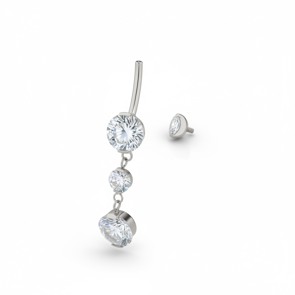 Titanium navelring met bedel