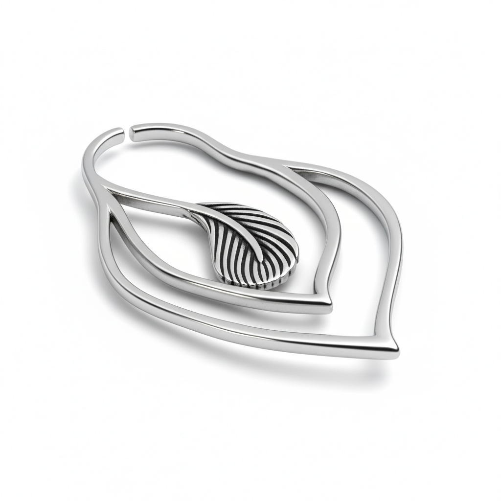 Tunnelring met veertje