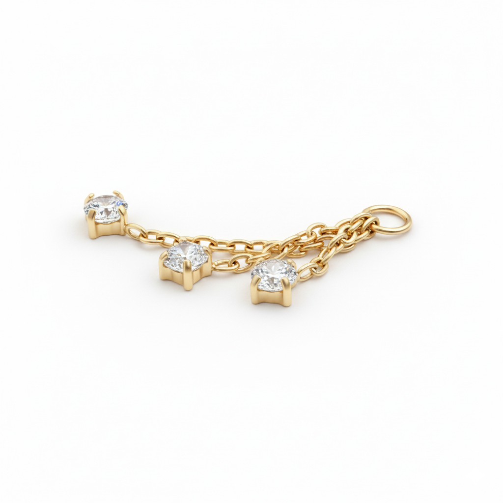 Bedeltje met drie steentjes