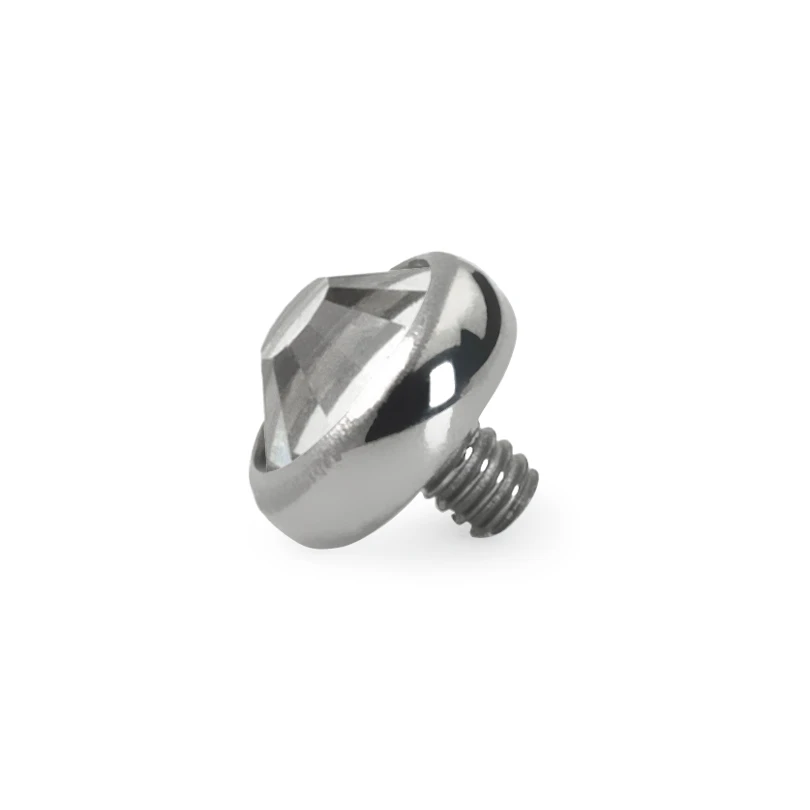 Dermal anchor uit titanium met steen
