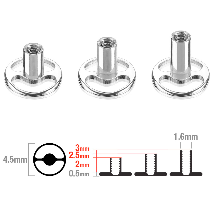 Ronde dermal anchor base van titanium