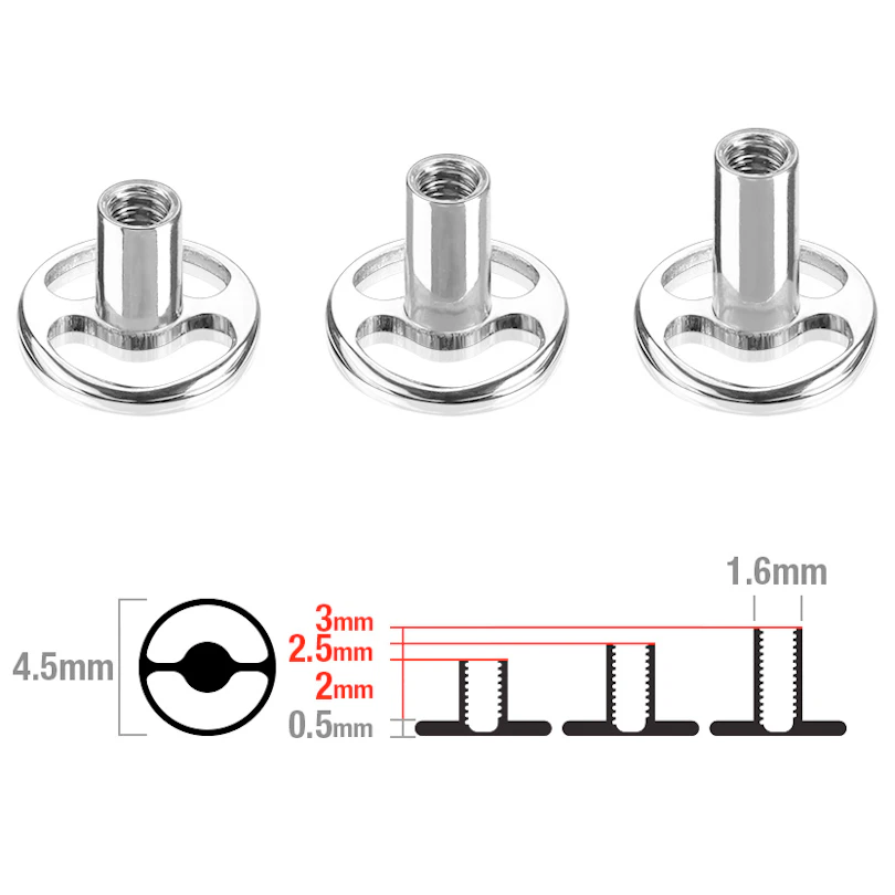 Ronde dermal anchor base van titanium