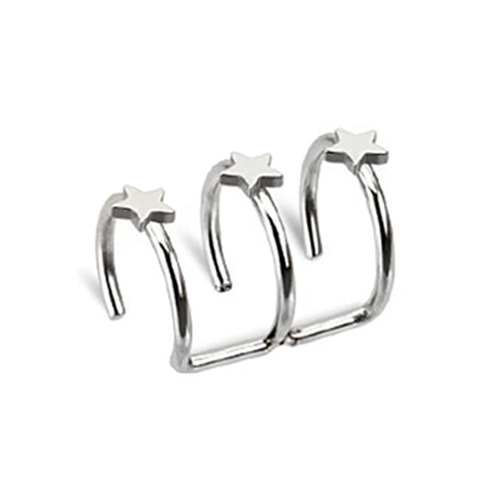 Fake oorpiercing met drie sterren