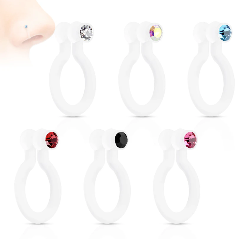 Fake neuspiercing met een steentje