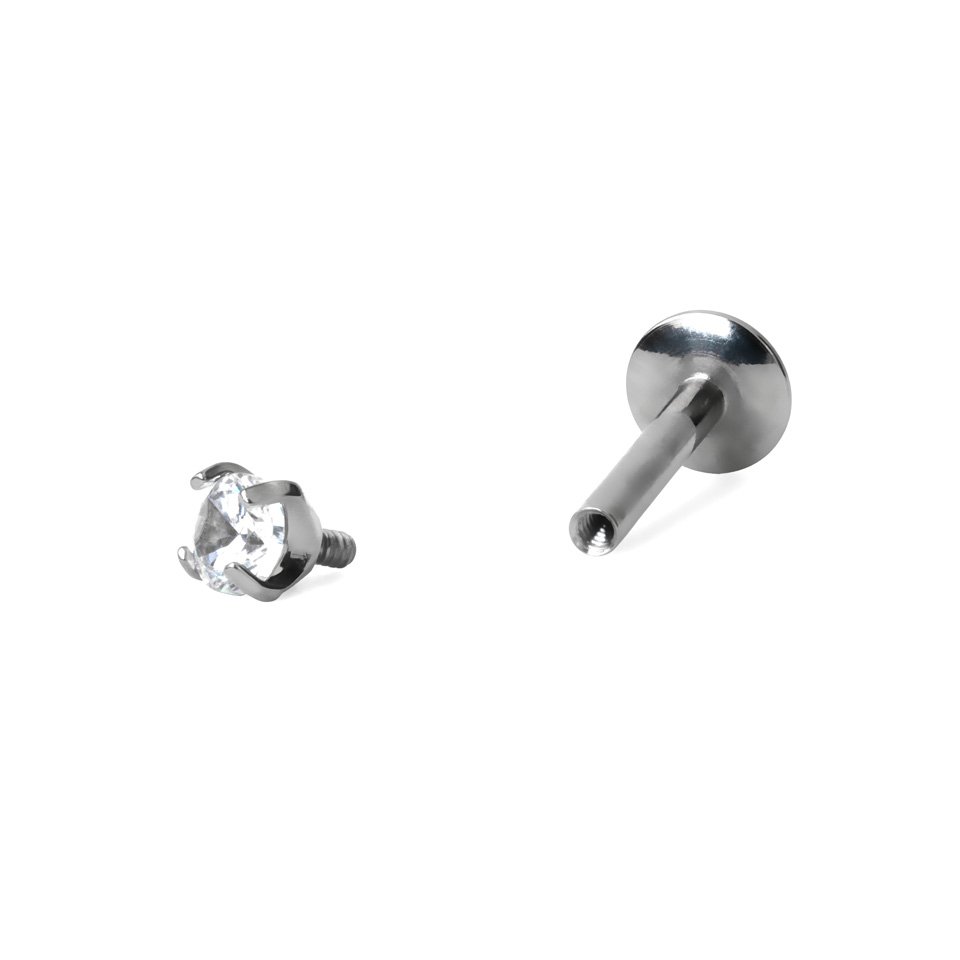 Titanium labret met verschillende steenontwerpen