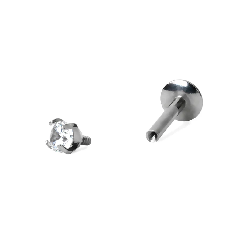 Titanium labret met verschillende steenontwerpen