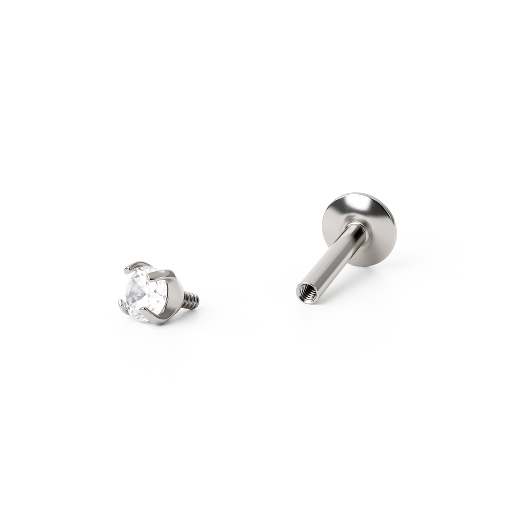 Titanium labret met verschillende steenontwerpen