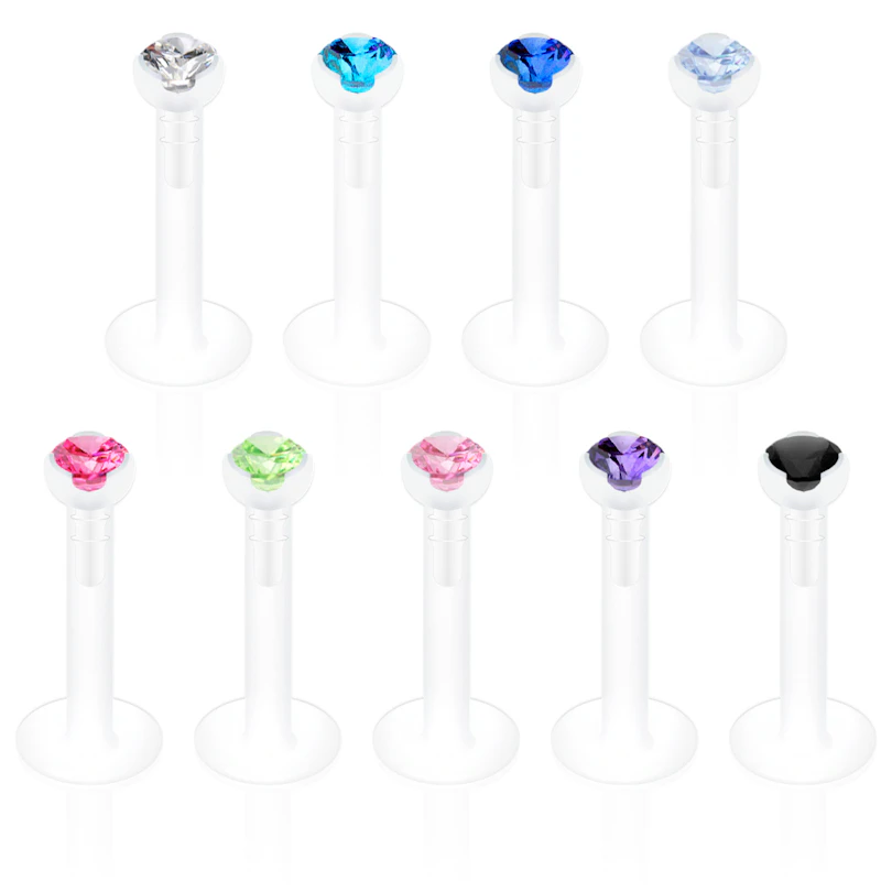 Labret uit ptfe met steentje