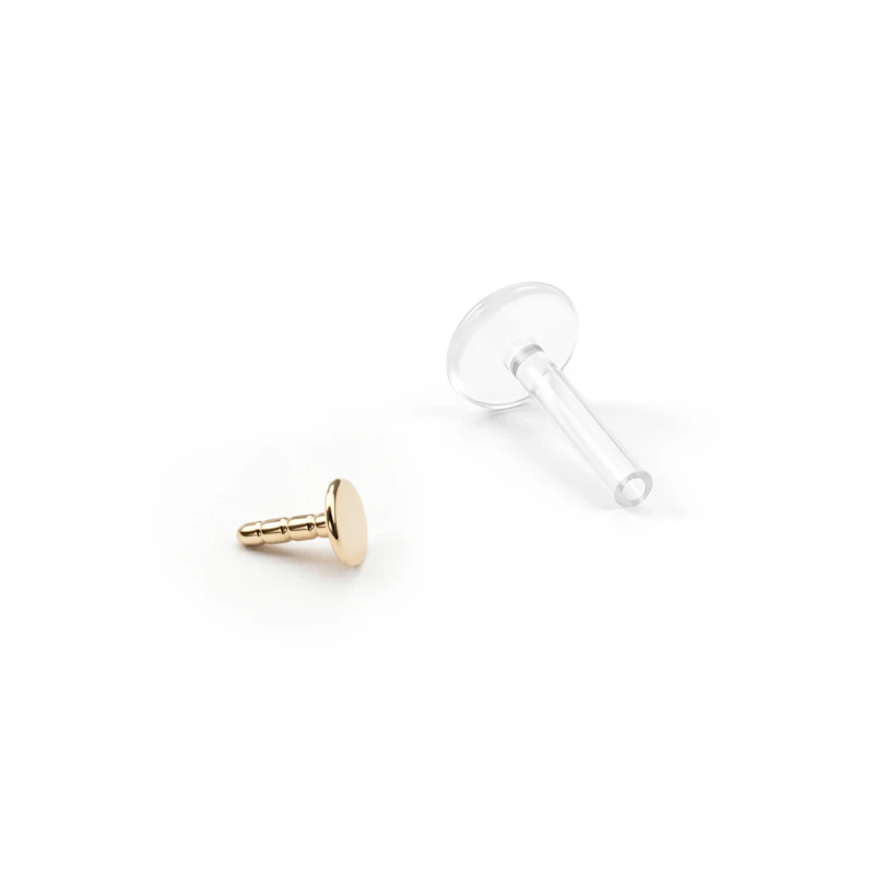 Labret uit 14K goud met rond ontwerp