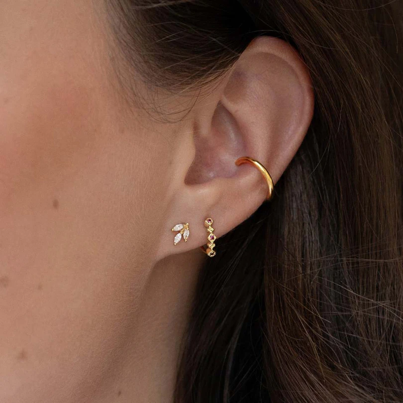 Push-in labret met markiesvormige stenen