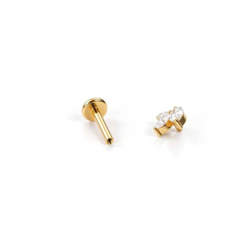 Subtiele labret van titanium met interne schroefdraad