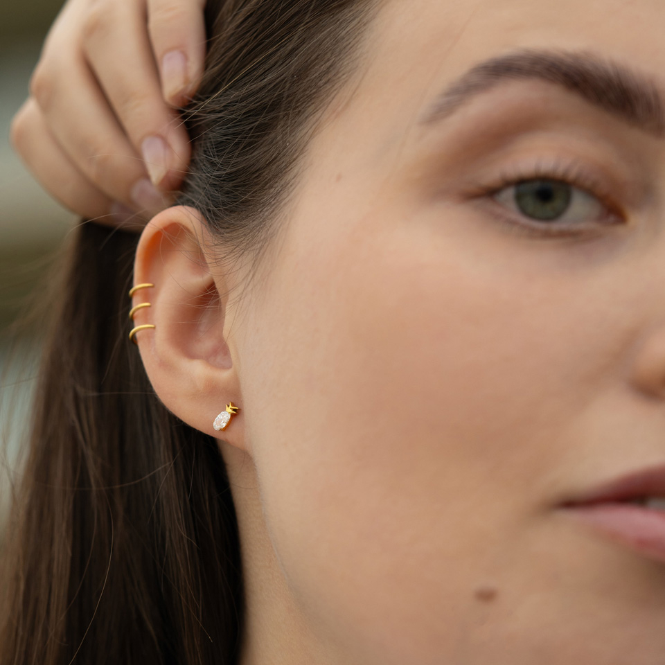 Titanium labret met ananas