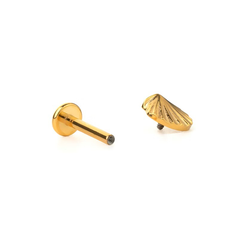 Titanium labret met schelp
