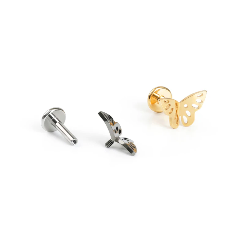 Vlinder labret van titanium