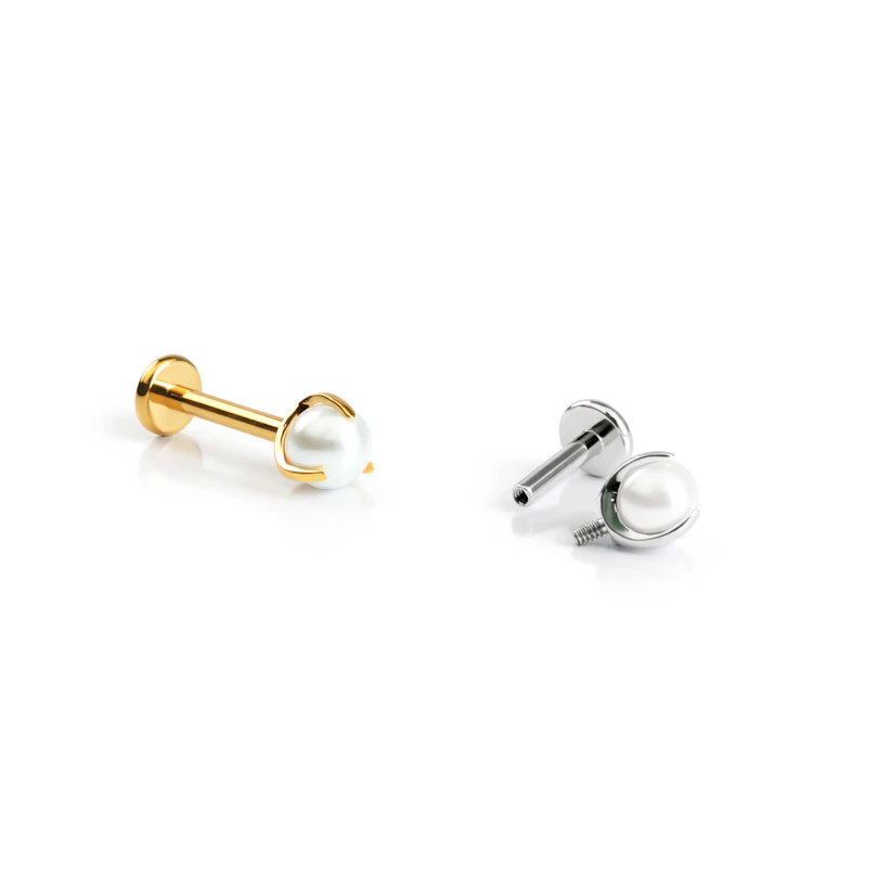 Titanium labret met parel