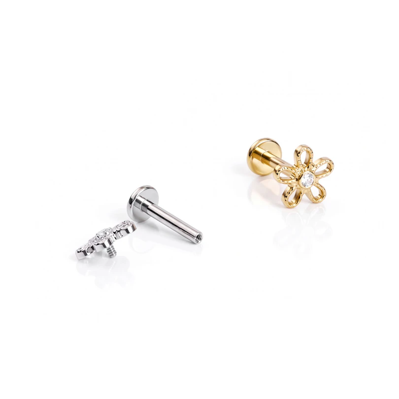 Bloemetjeslabret in titanium