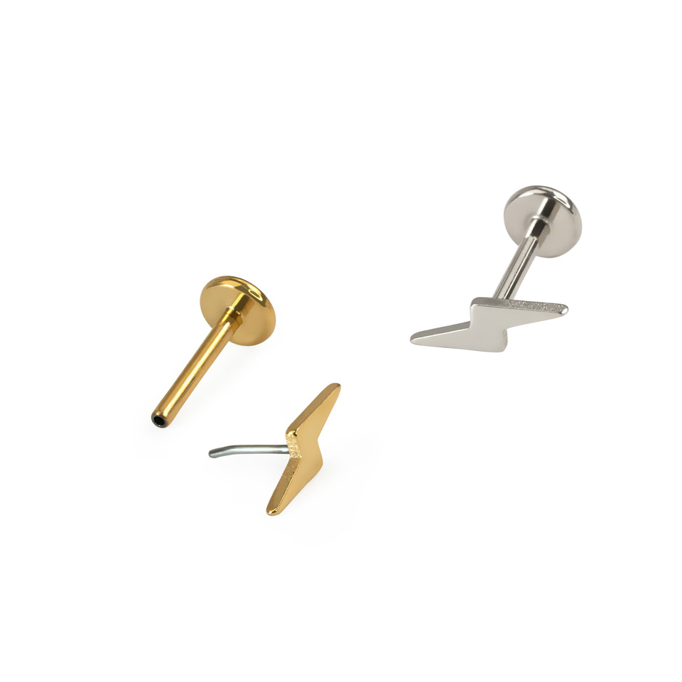 Bliksemschicht labret van titanium