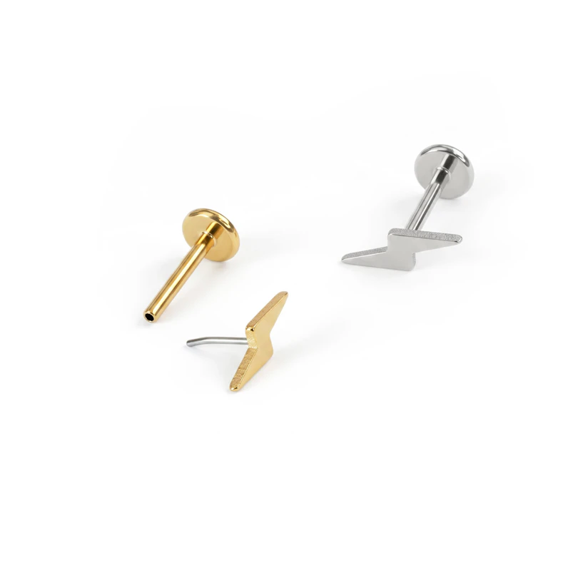 Bliksemschicht labret van titanium