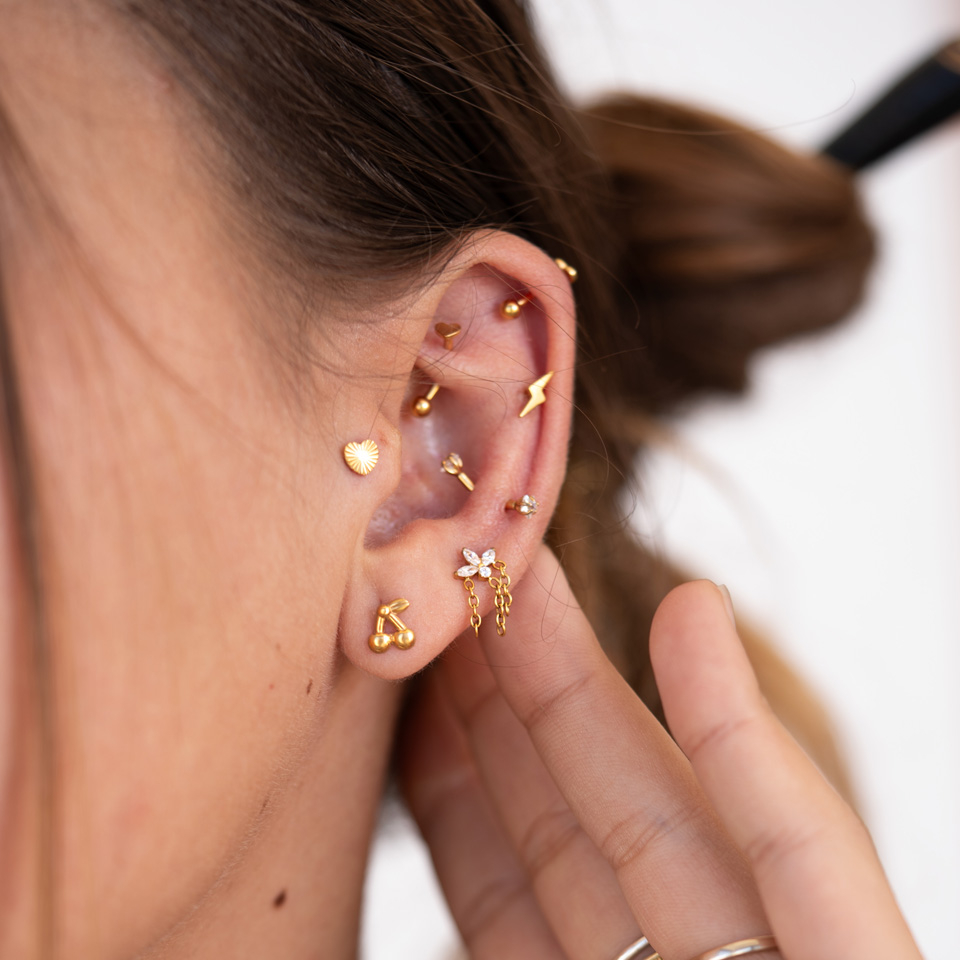 Flatback van titanium met kersenontwerp