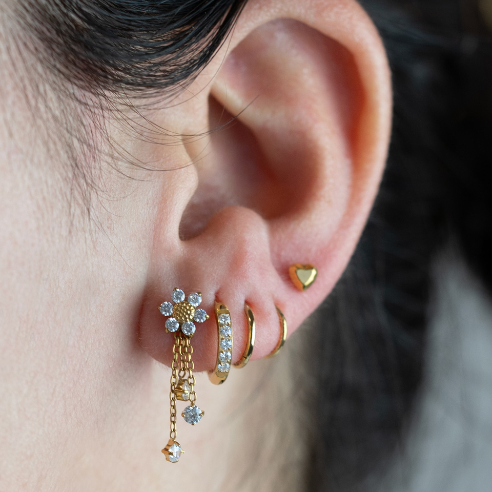 Madeliefjes labret van titanium