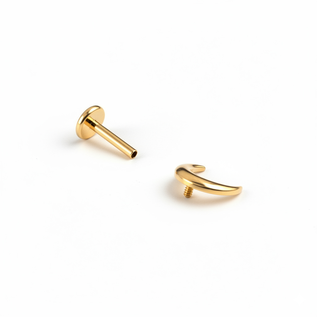 Halve maan labret van titanium