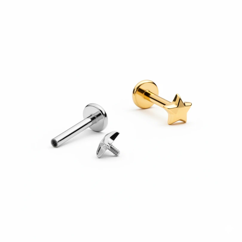 Titanium labret met veelzijdige ster